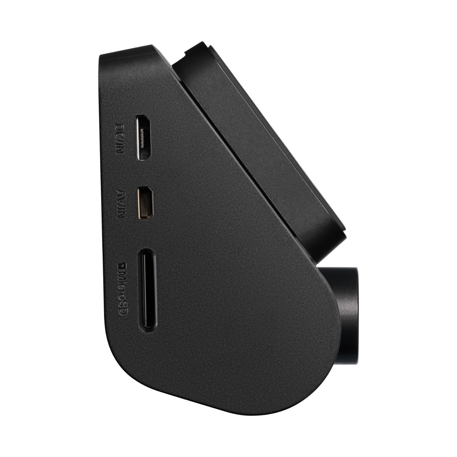 Dispositivo elettronico nero con porte DC/IN, AV/IN e MicroSD.