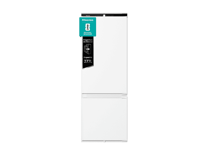 FRIGORIFERO DA INCASSO HISENSE MBI54370E, Capacità netta totale 377 l, Rumorosità: 35 dB(A), Dimensioni: L 69 cm A 193,6 P 54,5 cm, Bianco, Classe D