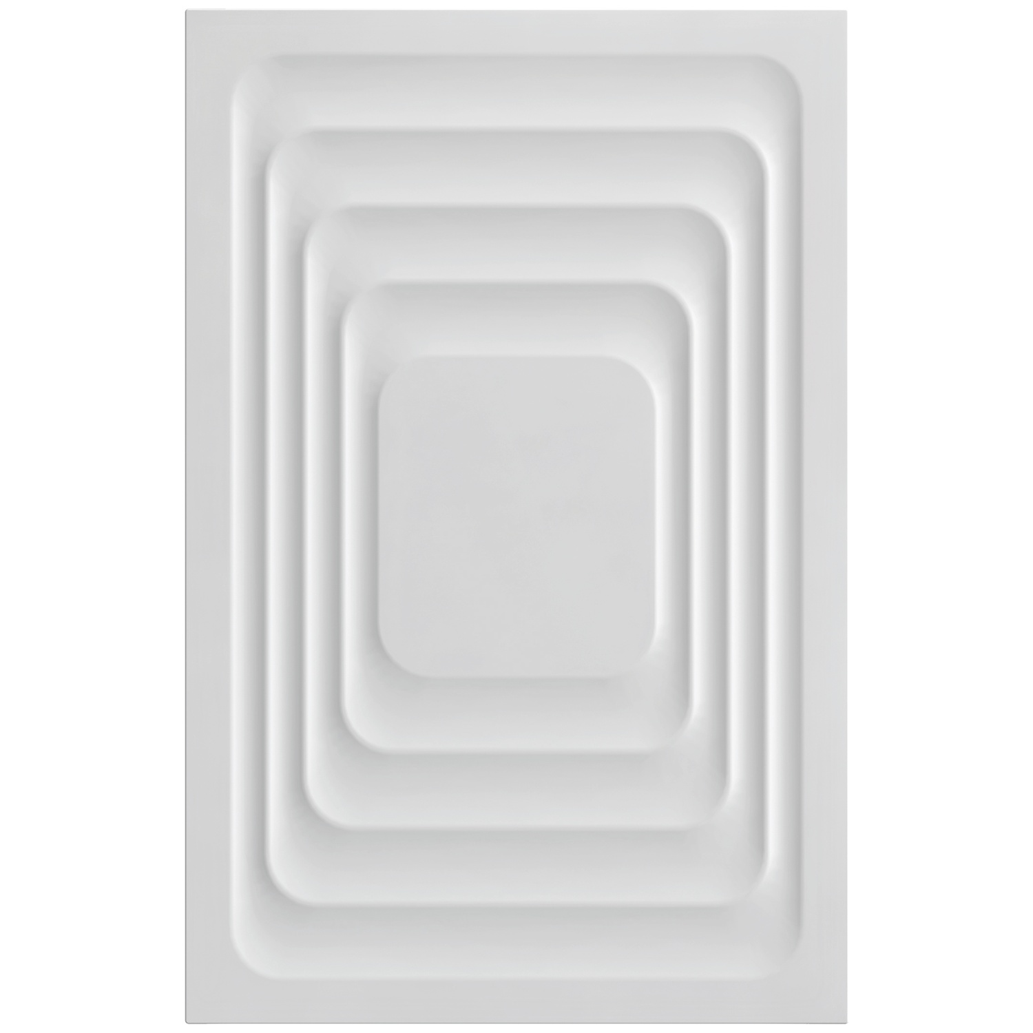 White surface with concentric rectangles and rounded corners.