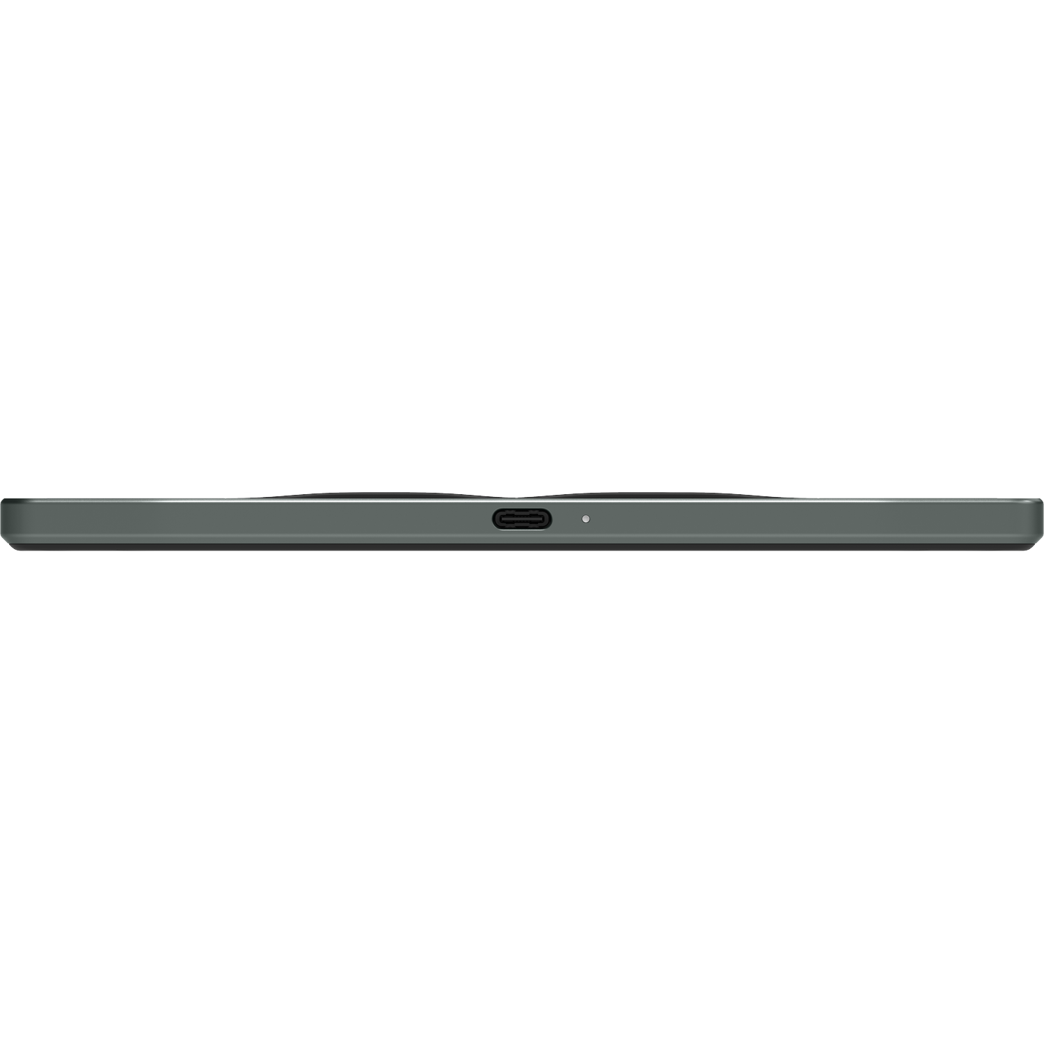 Grijs smartphone profiel met USB-C poort en microfoon.