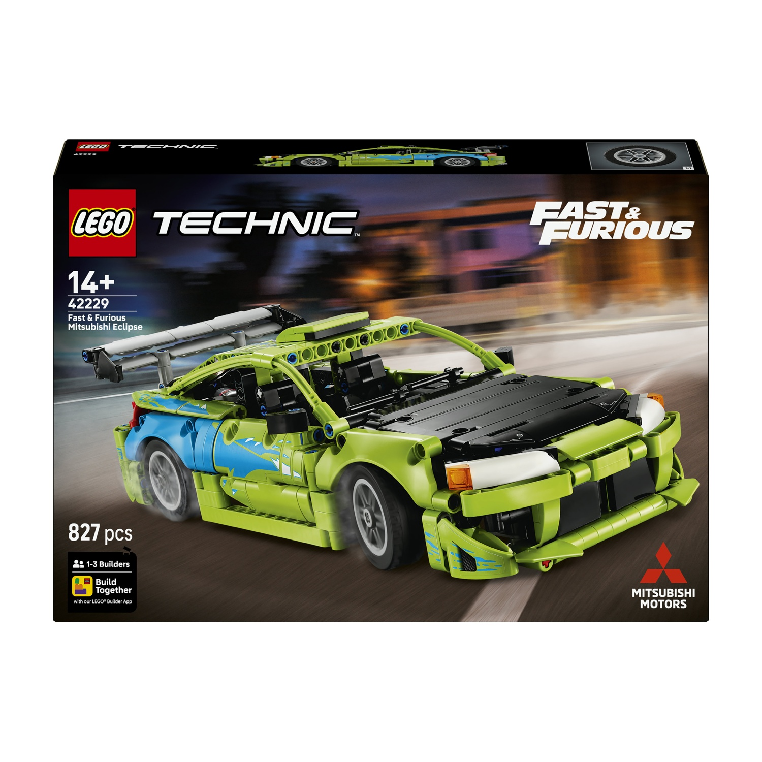 Scatola auto modello Lego Technic Fast & Furious Mitsubishi Eclipse. 827 pezzi.