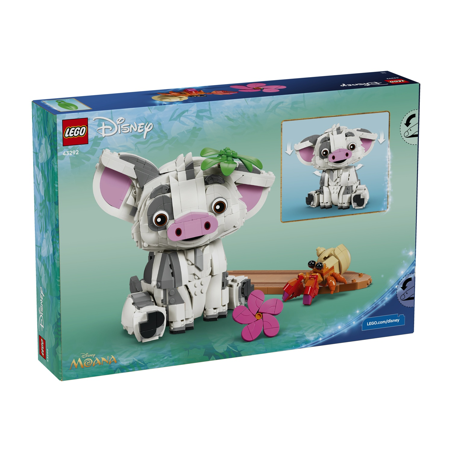 Un set Lego di Pua il maiale di Oceania, con un granchio.