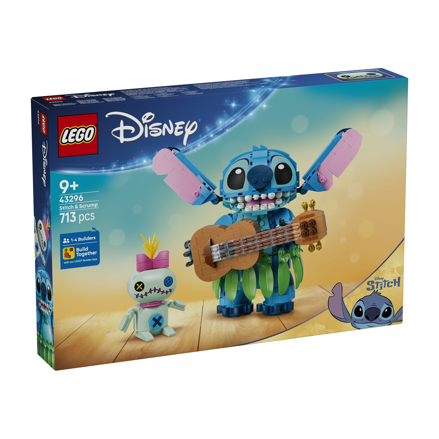 Set LEGO con Stitch e Scrump, che suonano musica.
