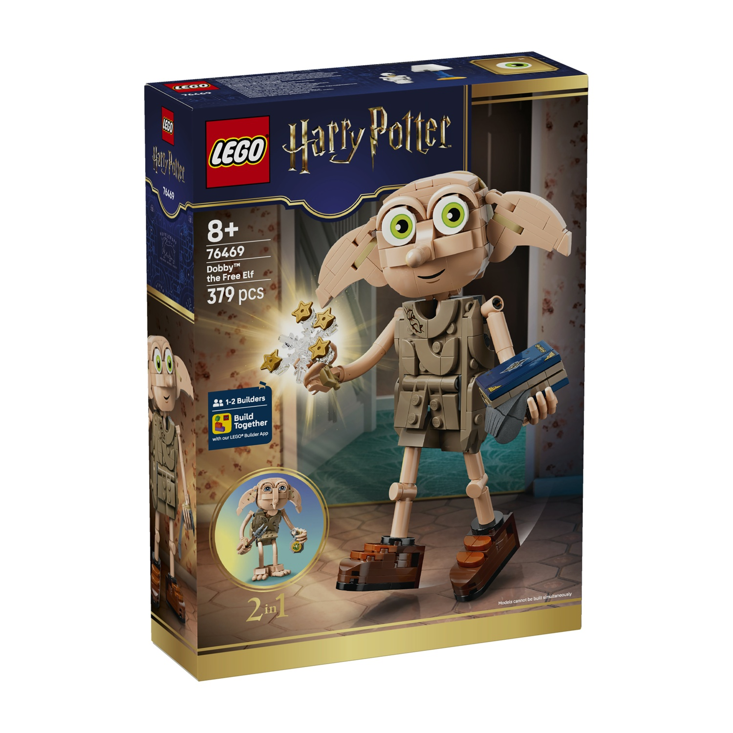 Set di costruzione LEGO Harry Potter Dobby il Elfo Libero 76469 con 379 pezzi.