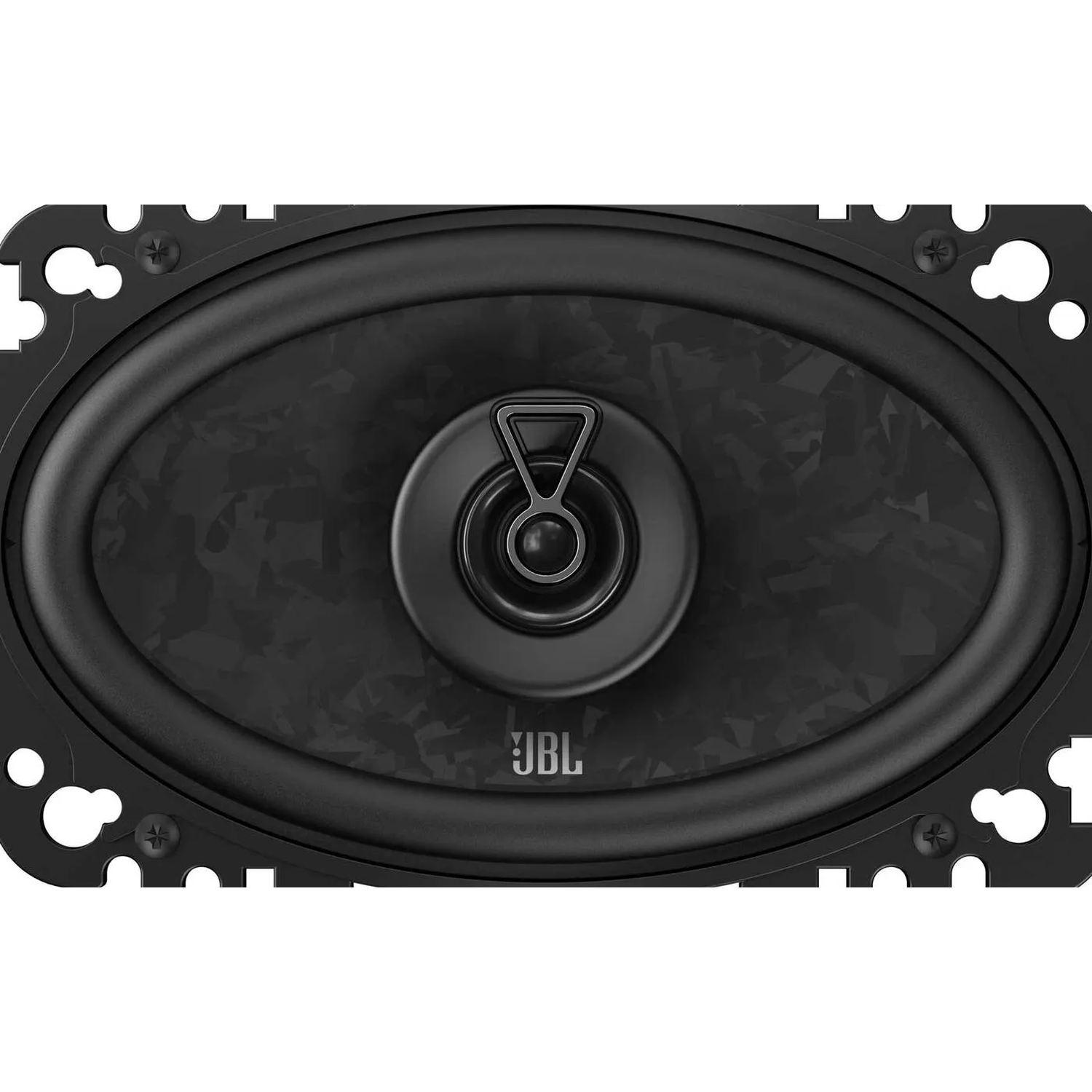 A black oval JBL speaker with a textured cone and metal grille.