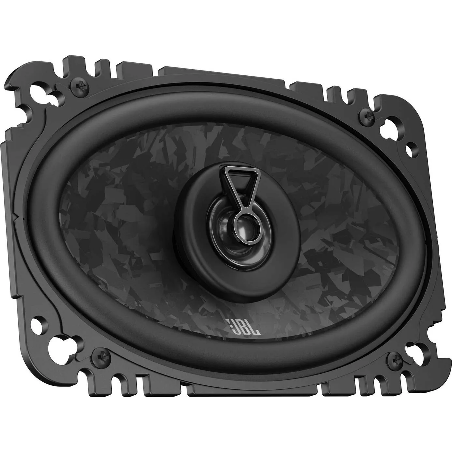 Black oval speaker with carbon pattern cone and JBL logo.
