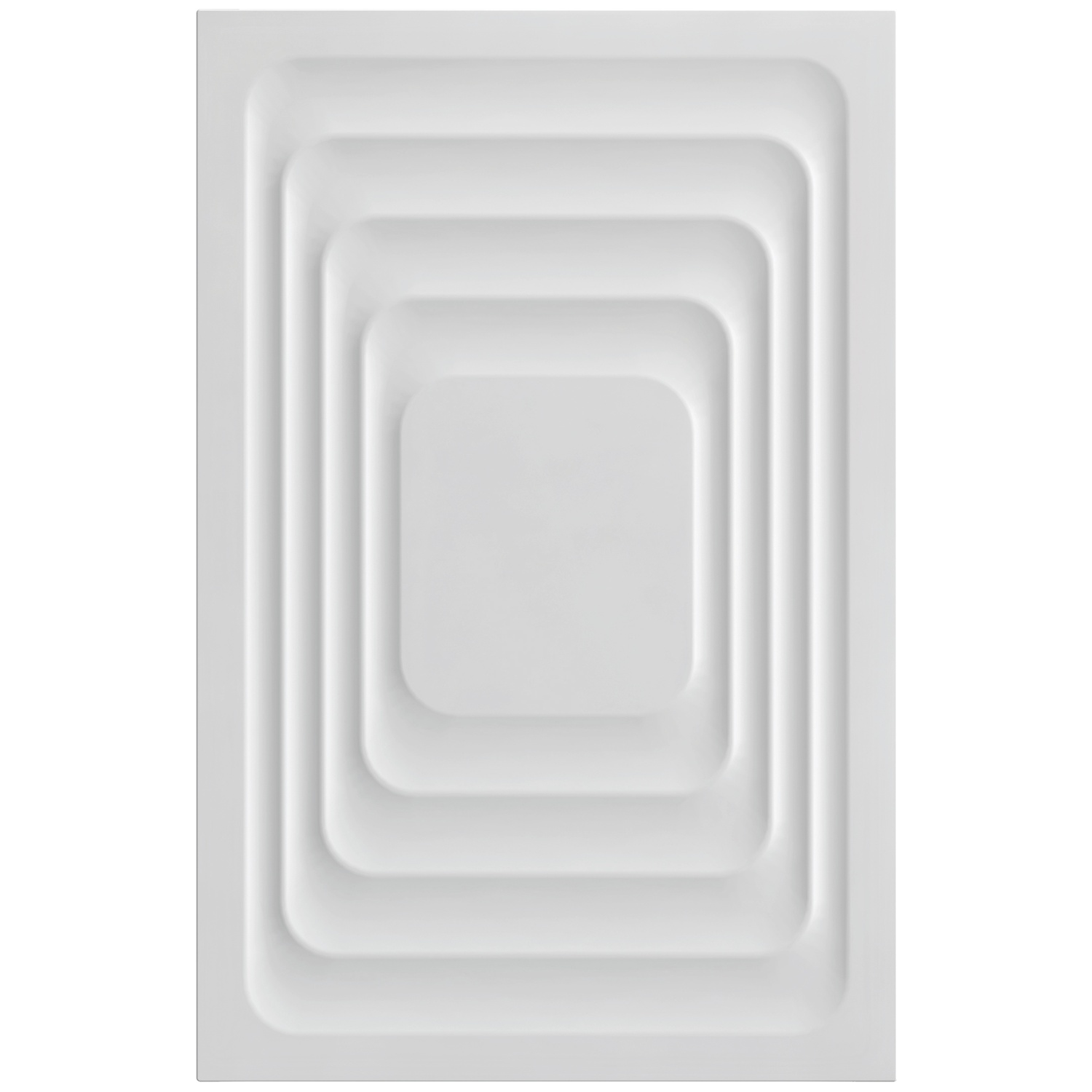 A white panel with concentric rectangles inset into each other.