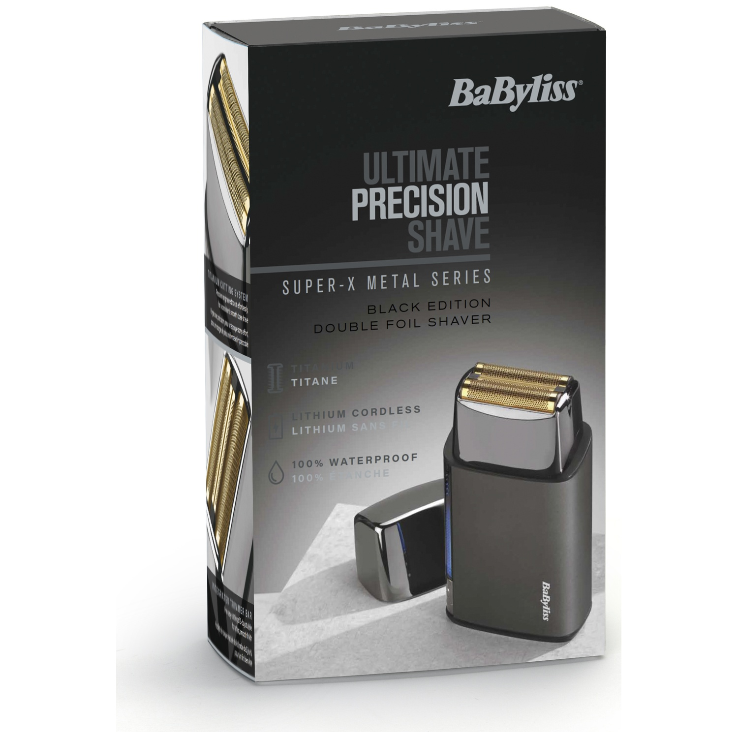 BaByliss Ultimate Precision Shave Black Edition Double Foil Shaver box.