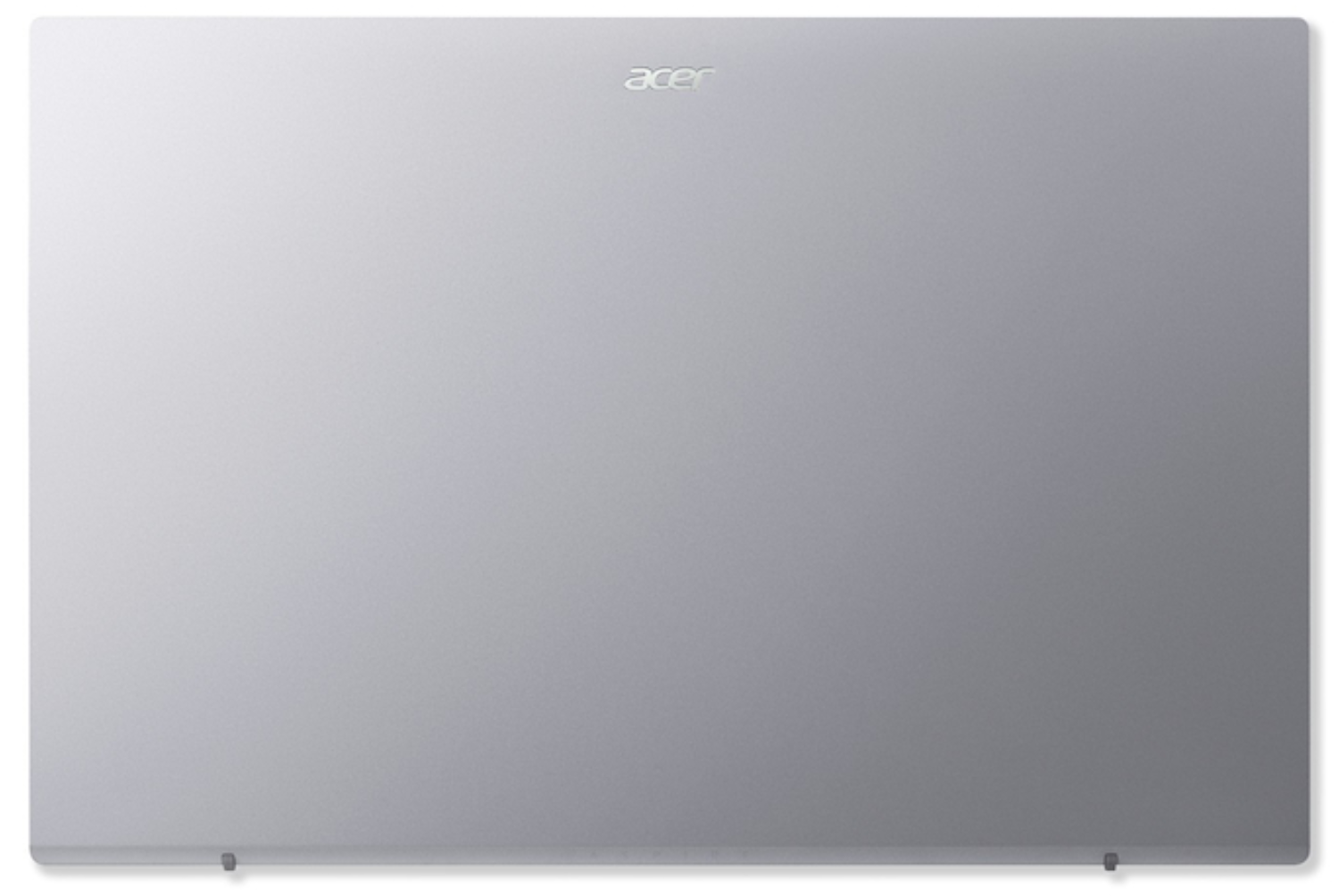 Laptop Acer plateado cerrado desde arriba, logo centrado arriba.