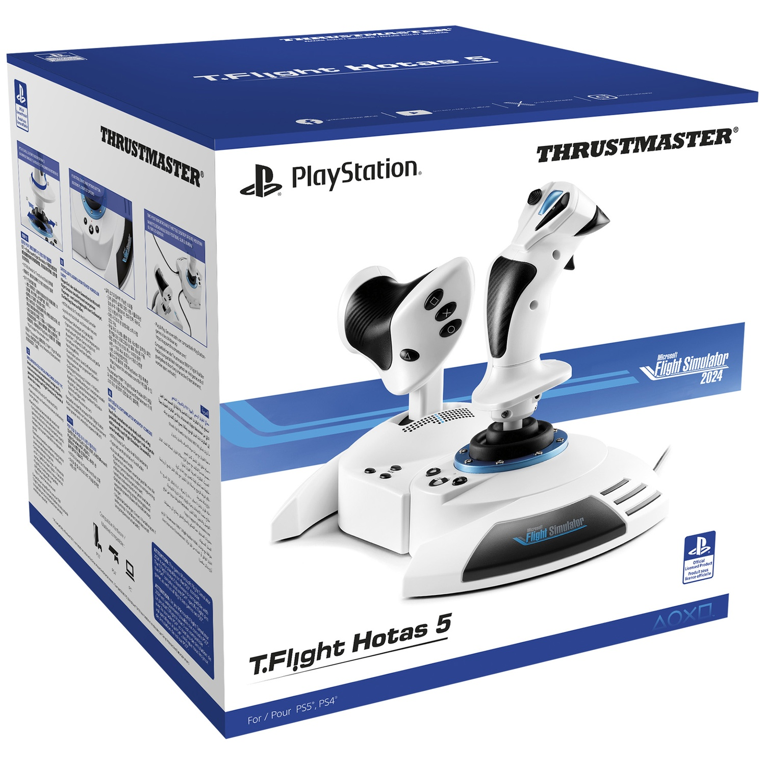 Boîte du joystick Thrustmaster T.Flight Hotas 5 pour PlayStation et PC.