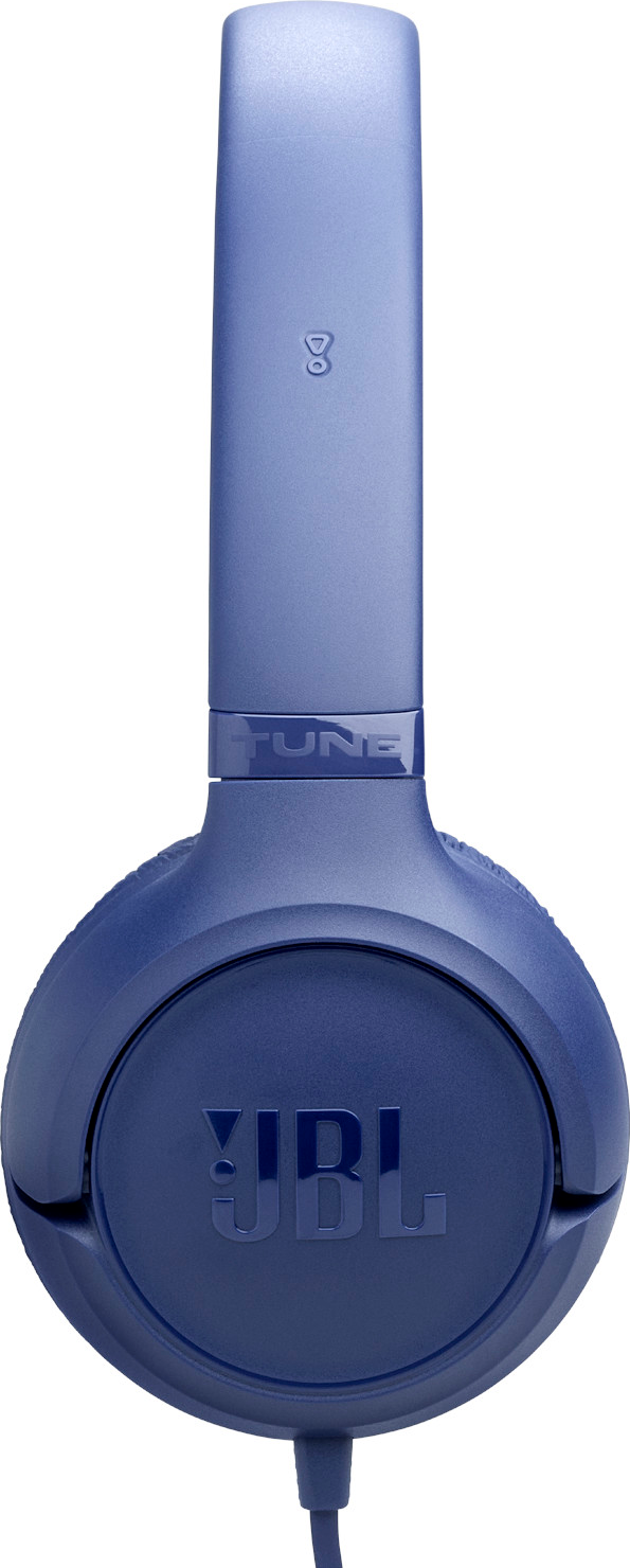 Un écouteur JBL bleu foncé avec le logo JBL.