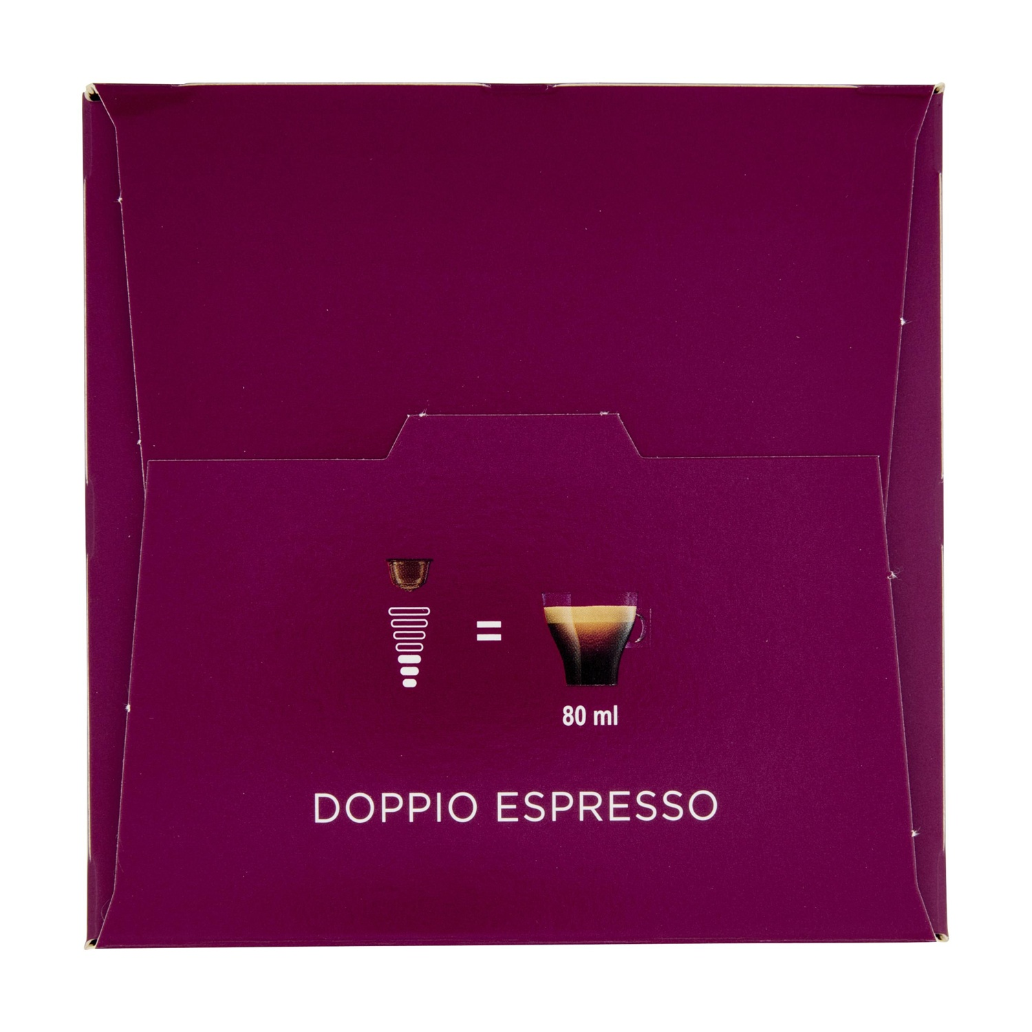 Scatola viola mostra capsula caffè ed espresso, 80 ml.
