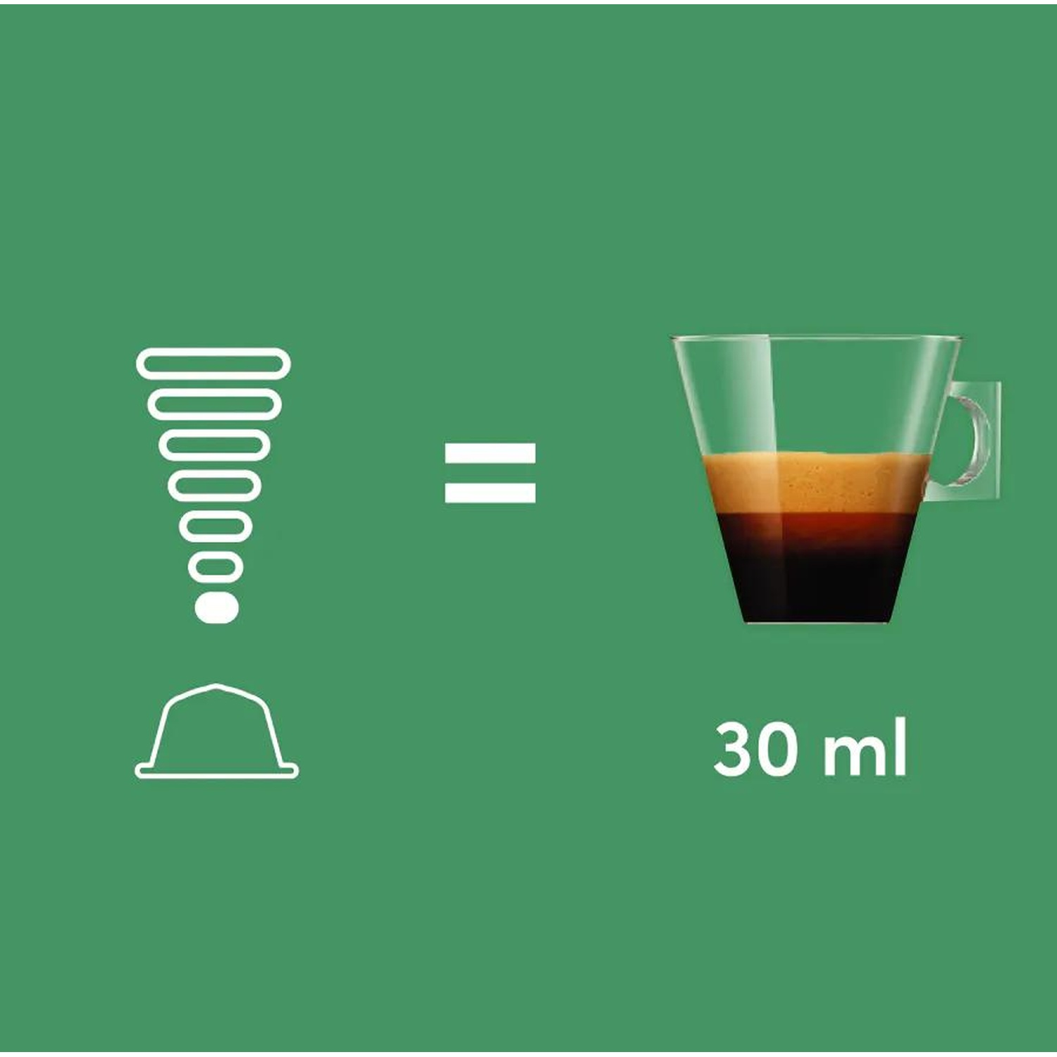 Capsula di caffè equivale a 30 ml di espresso con crema.