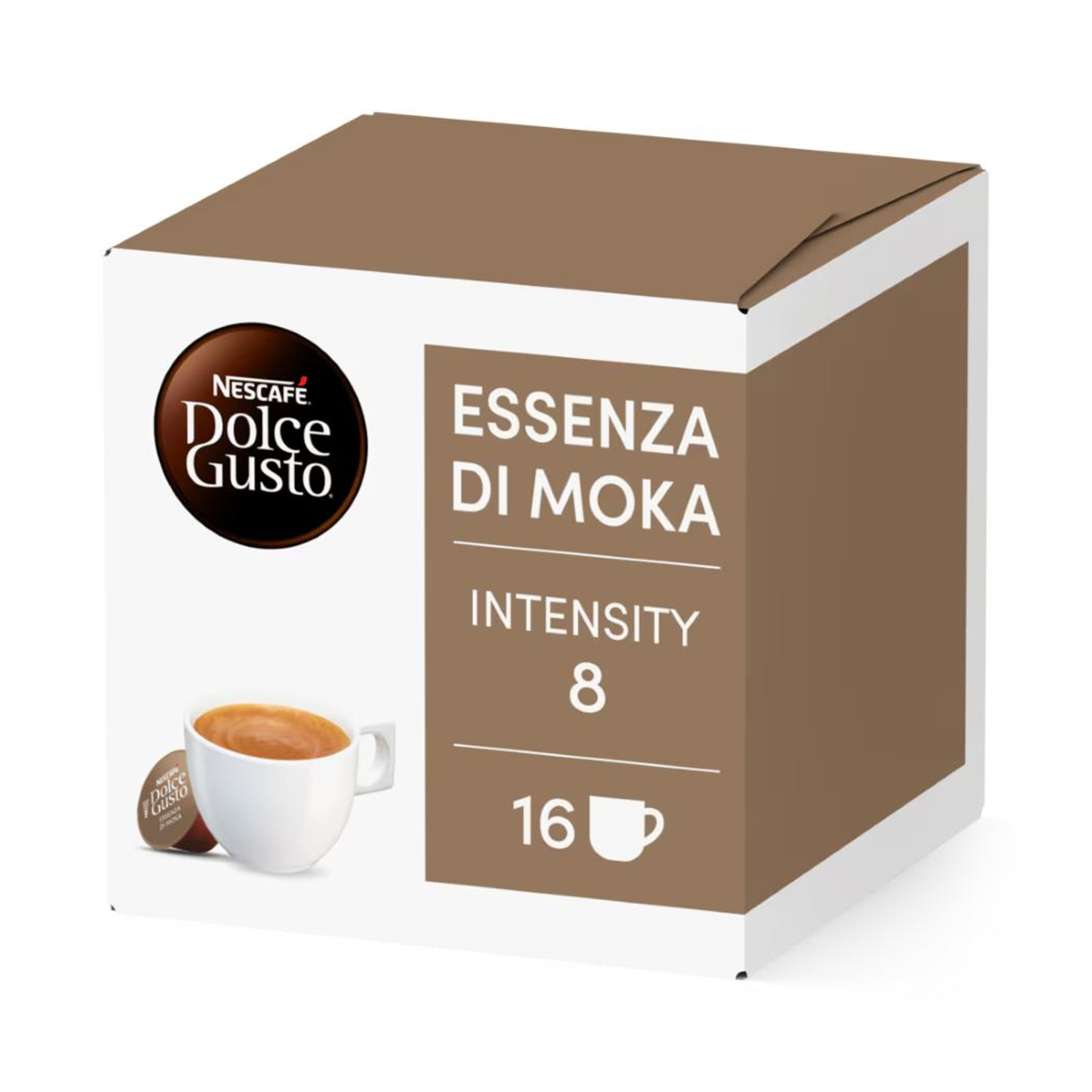 Confezione di caffè NESCAFÉ Dolce Gusto Essenza Di Moka con tazza.