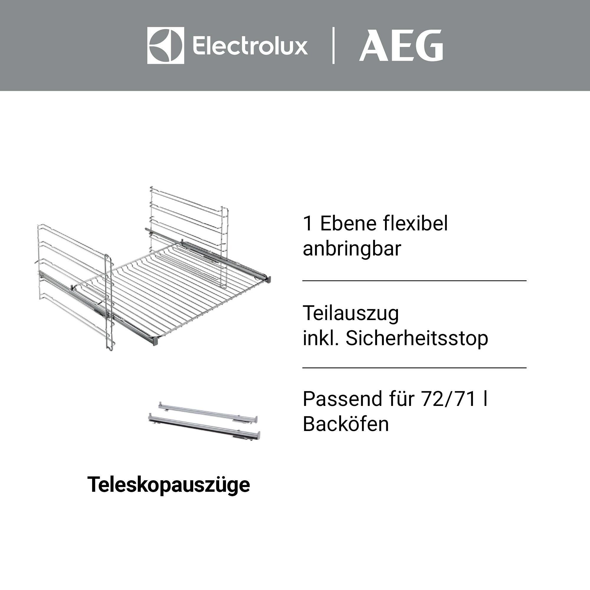 Ein Teleskopauszug mit einer flexiblen Ebene, inkl. Sicherheitsstopp.