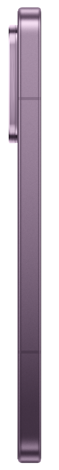 Fioletowy smartfon z modułem aparatu na czarnym tle.