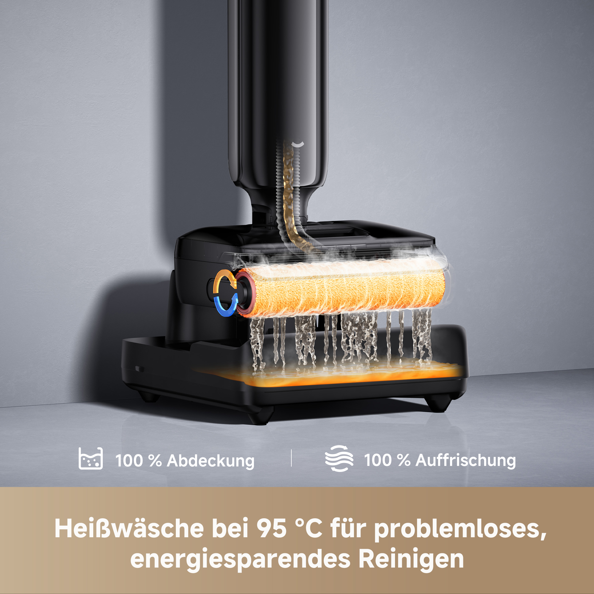Heißwäsche bei 95°C für 100% Abdeckung und Auffrischung.