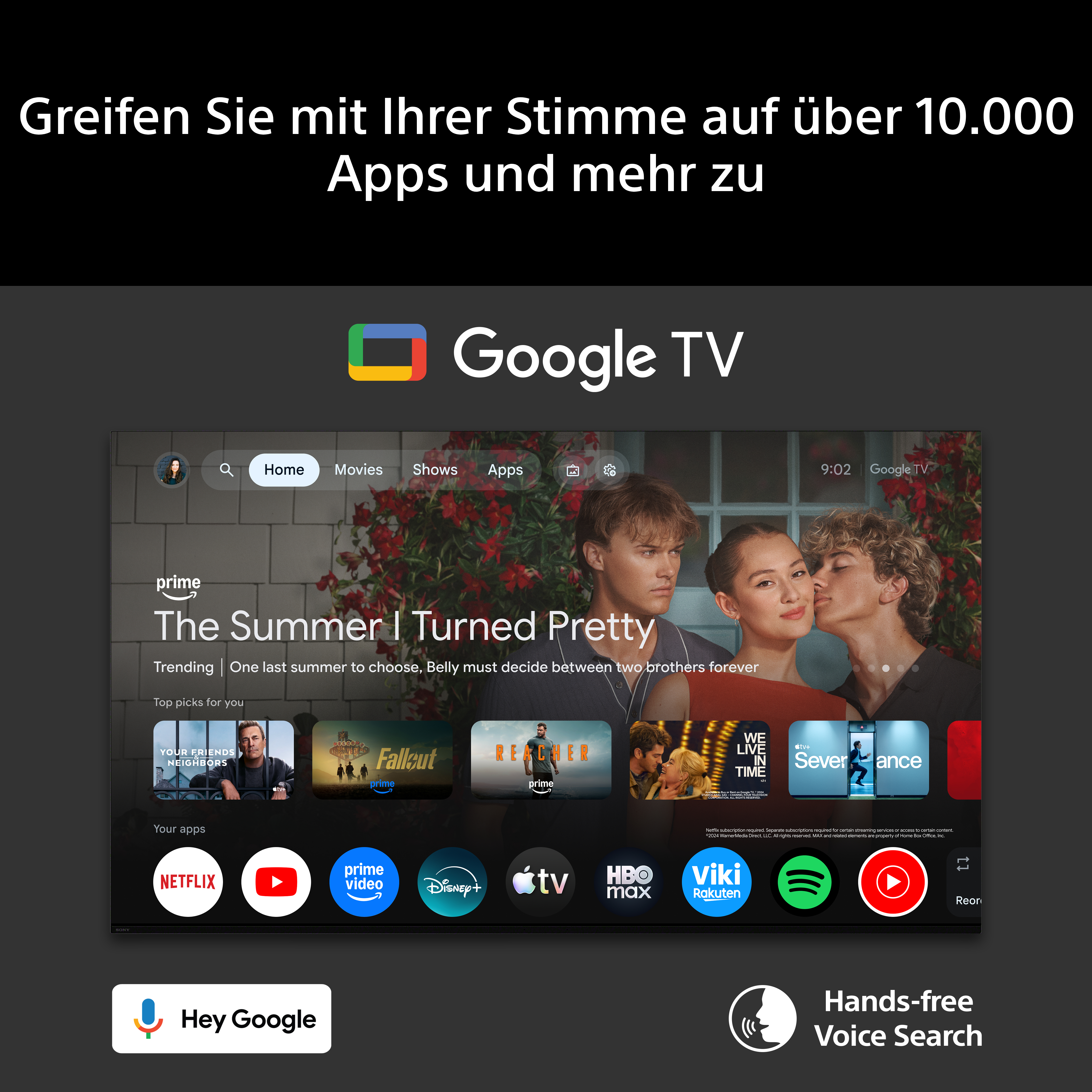 Google TV mit Apps und Hands-free Voice Search