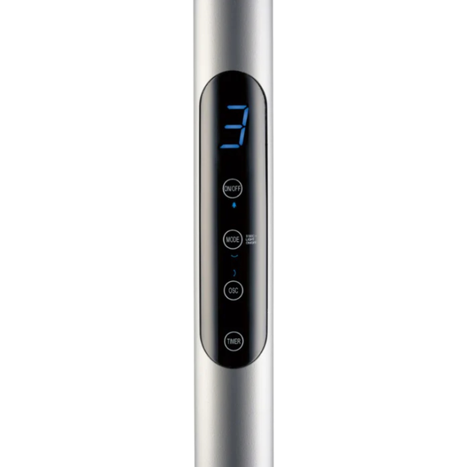 Silver stand with digital display showing '3' and buttons: ON/OFF, MODE, OSC, TIMER.