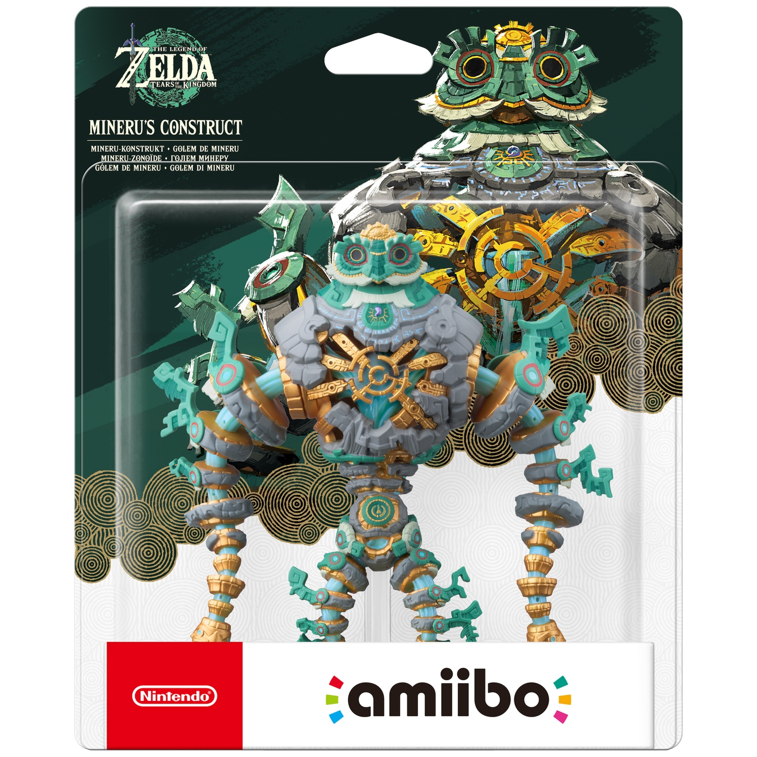 An amiibo figure of Mineru's Construct from The Legend of Zelda: Tears of the Kingdom.