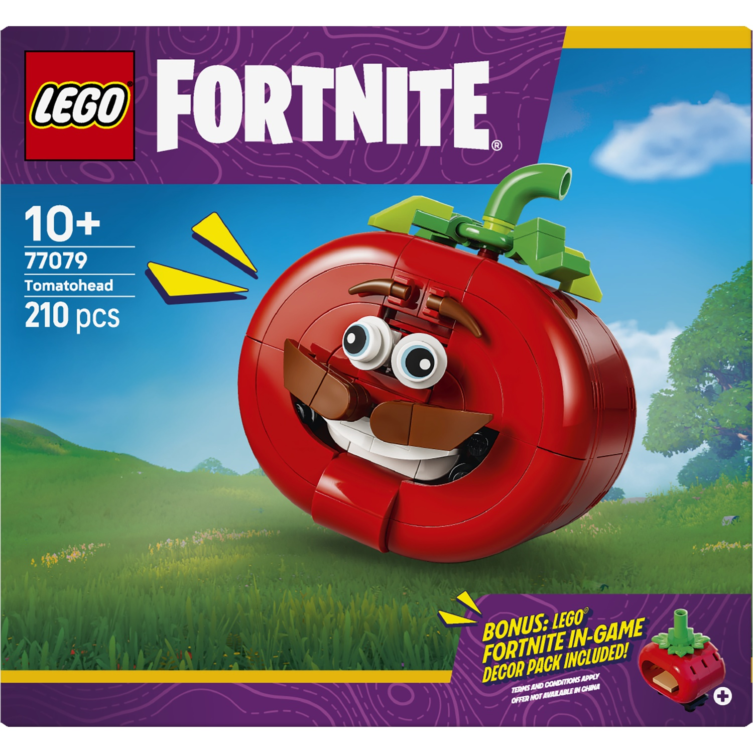 LEGO Fortnite Tomatohead set: 210 onderdelen, 10+, inclusief bonus decoratiepakket.