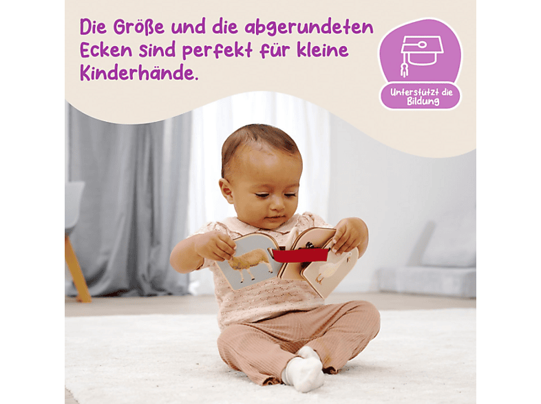 Eichhorn Montessori Bilderbuch mit 12 Tiermotiven, 10x10 cm groß (ab 1 Jahr), Mehrfarbig — Foto 2 von 3