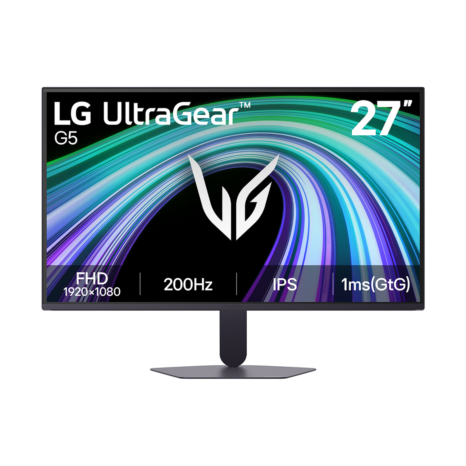 Monitor LG UltraGear G5 da 27 pollici con risoluzione FHD e 200Hz.