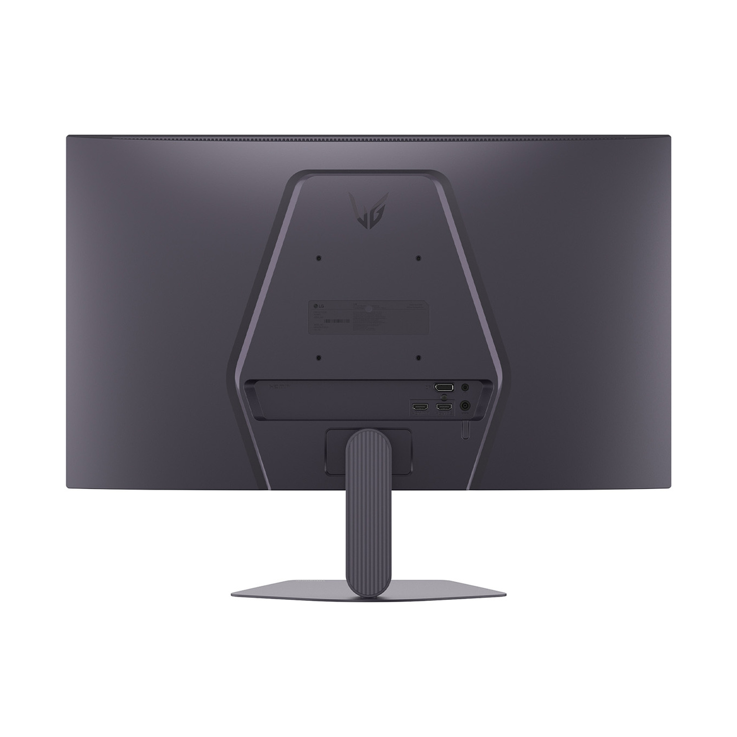 Retro di un monitor con porte e supporto.