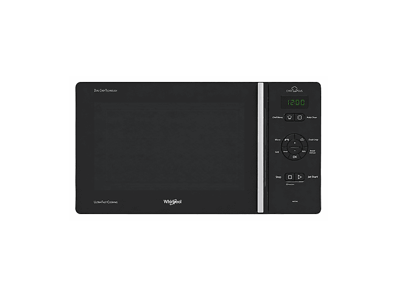 MICROONDE+GRILL+CRISP WHIRLPOOL MCP345BL, capacità 25 l, potenza microonde max 800 W, Funzione grill, Potenza grill 6 livelli di potenza, Nero