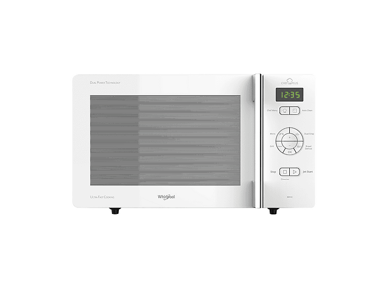 MICROONDE+GRILL+CRISP WHIRLPOOL MCP345WH, capacità 25 l, potenza microonde max 800 W, Funzione grill, Potenza grill 6 livelli di potenza, Bianco