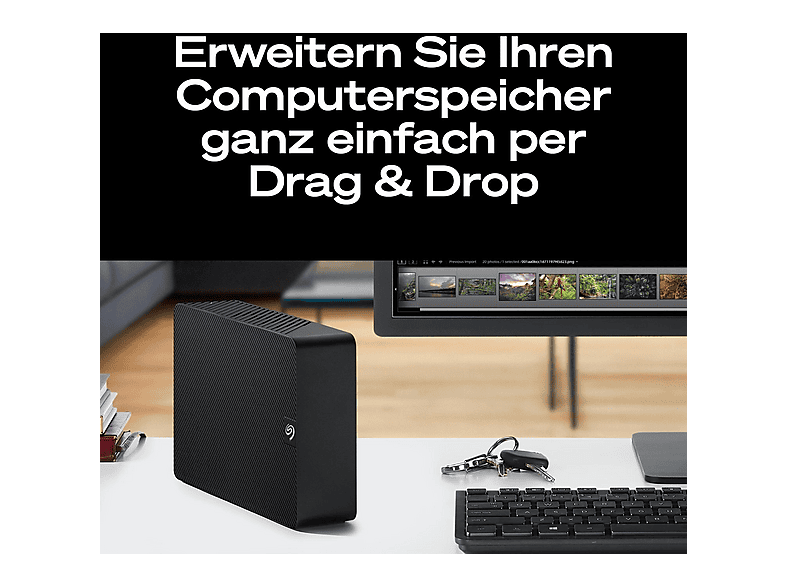 SEAGATE Expansion Desktop Festplatte, 16 TB HDD, 3,5 Zoll, extern, Schwarz (10)