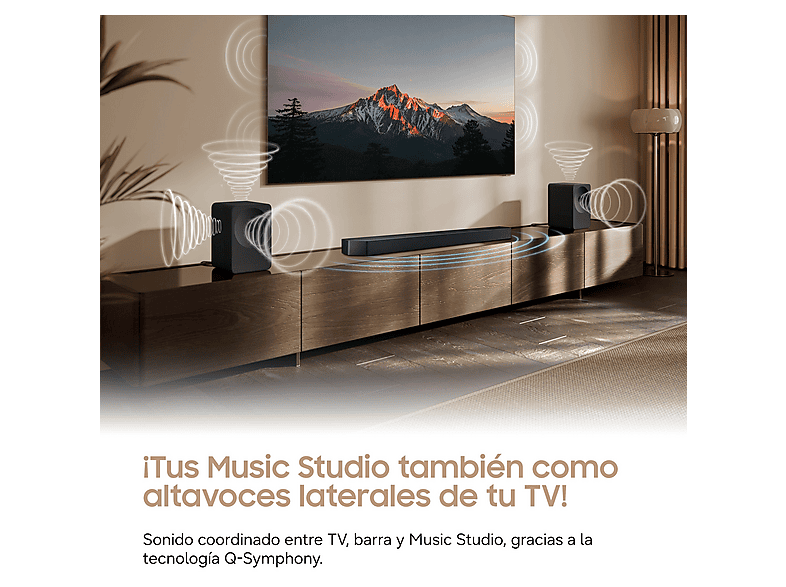 Altavoz inalámbrico - Samsung HW-LS71H Music Studio 7, 150 W, Dolby Atmos, Q-Symphony, Sonido Adaptativo, Blanco