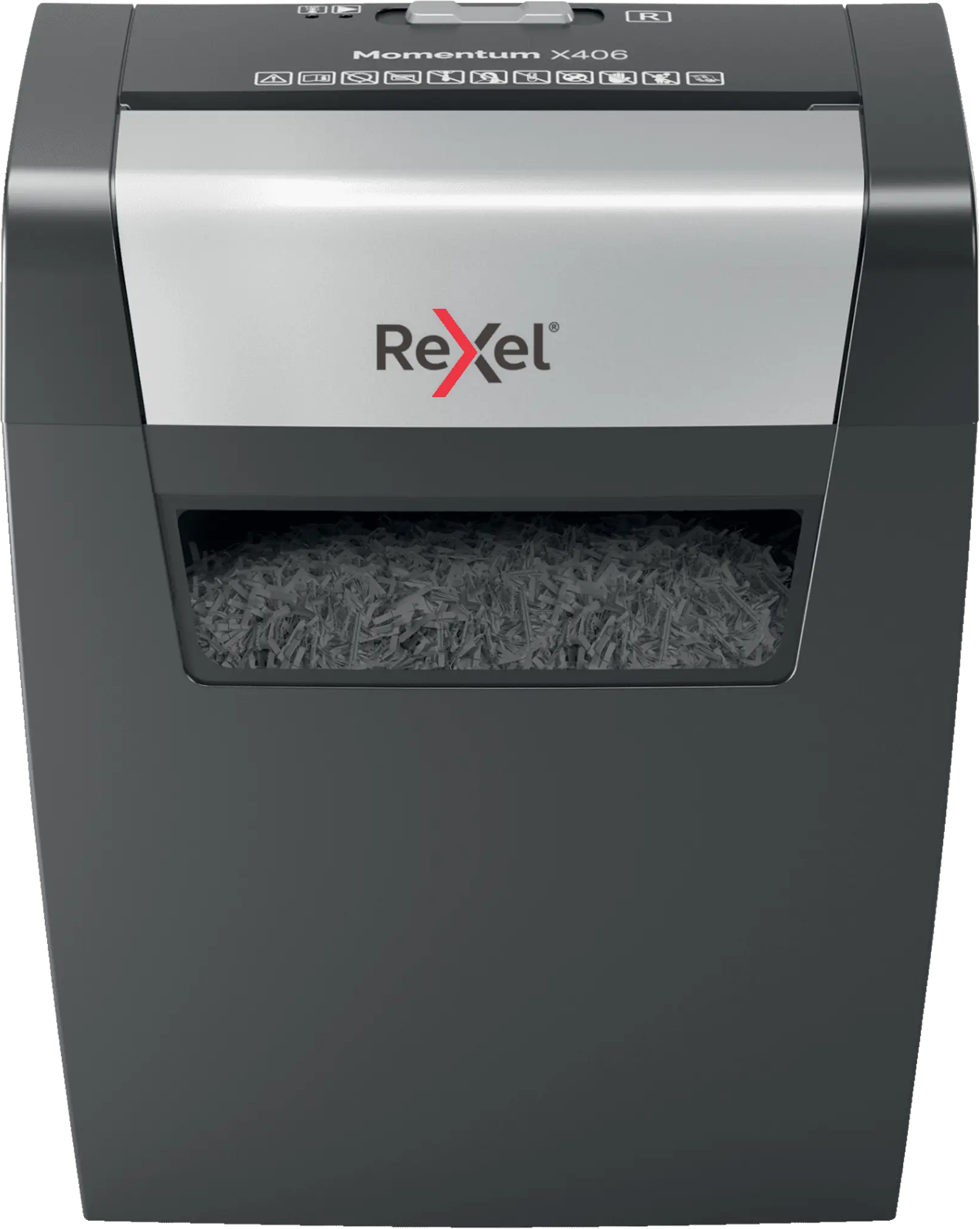 REXEL Momentum X406 iratmegsemmisítő, P-4 konfetti, 6 lap, 15 Liter (2104569EU)