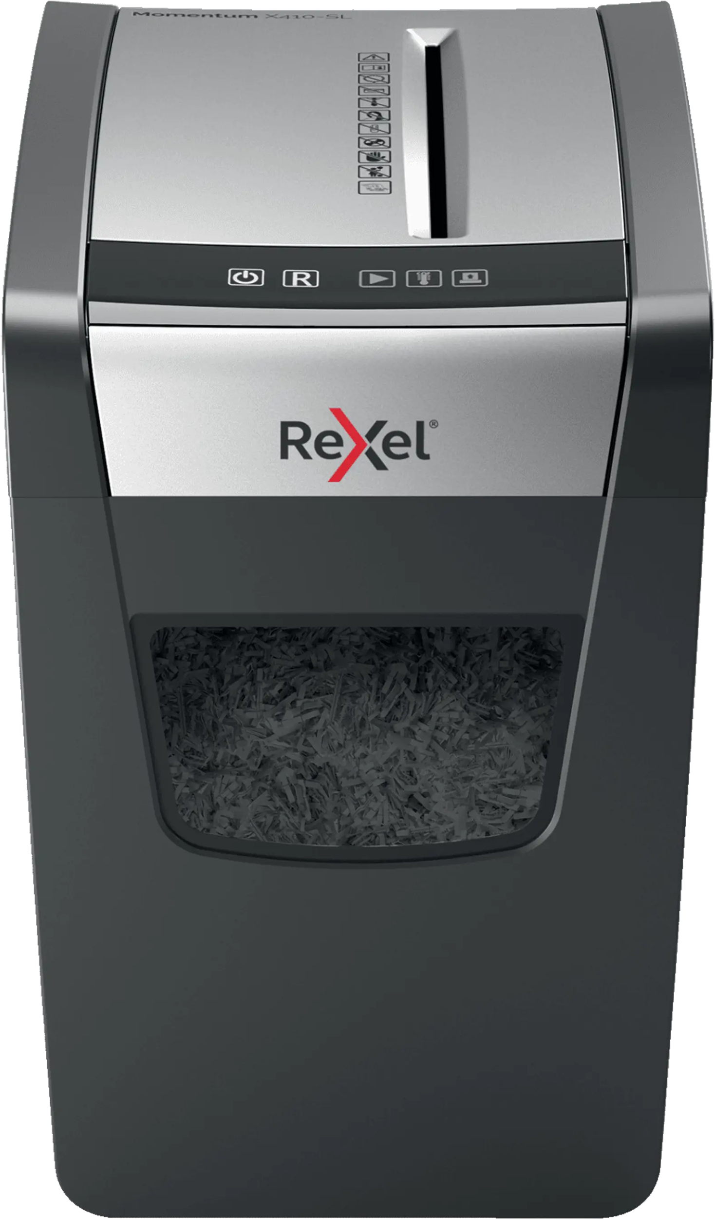 REXEL Momentum X410-SL SlimLine iratmegsemmisítő, P-4 konfetti, 10 lap, 23 Liter (2104573EU)