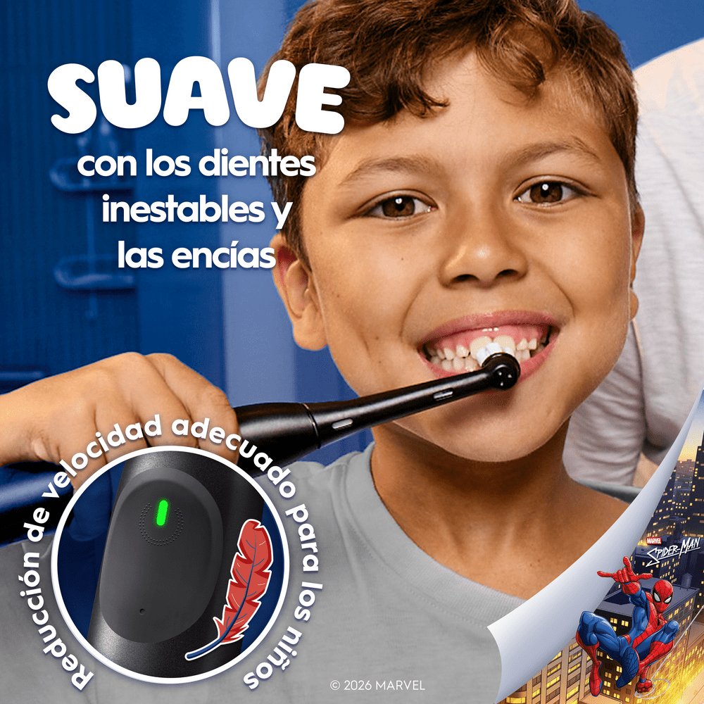 Suave con los dientes inestables y las encías. Reducción de la velocidad adecuado para los niños. 2026 Marvel.