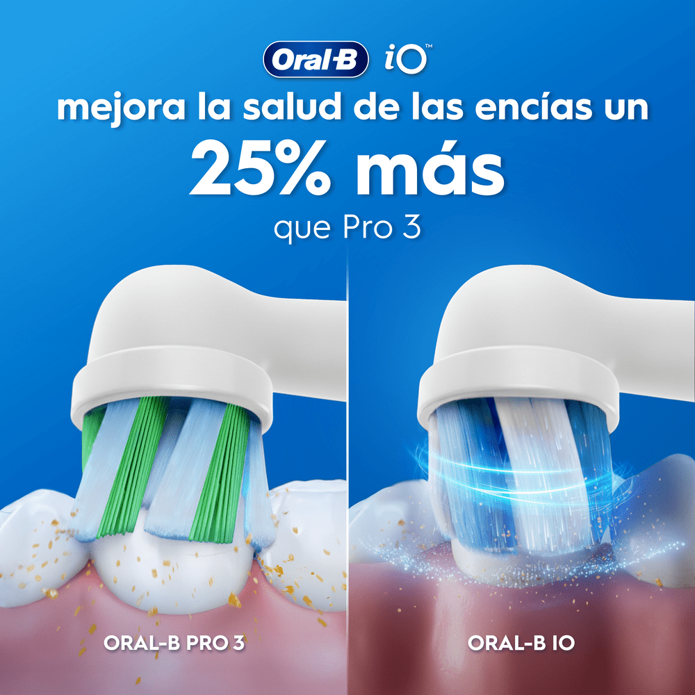 Oral-B iO. Mejora la salud de las encías un 25% más que un Pro 3. Oral-B Pro 3. Oral-B iO