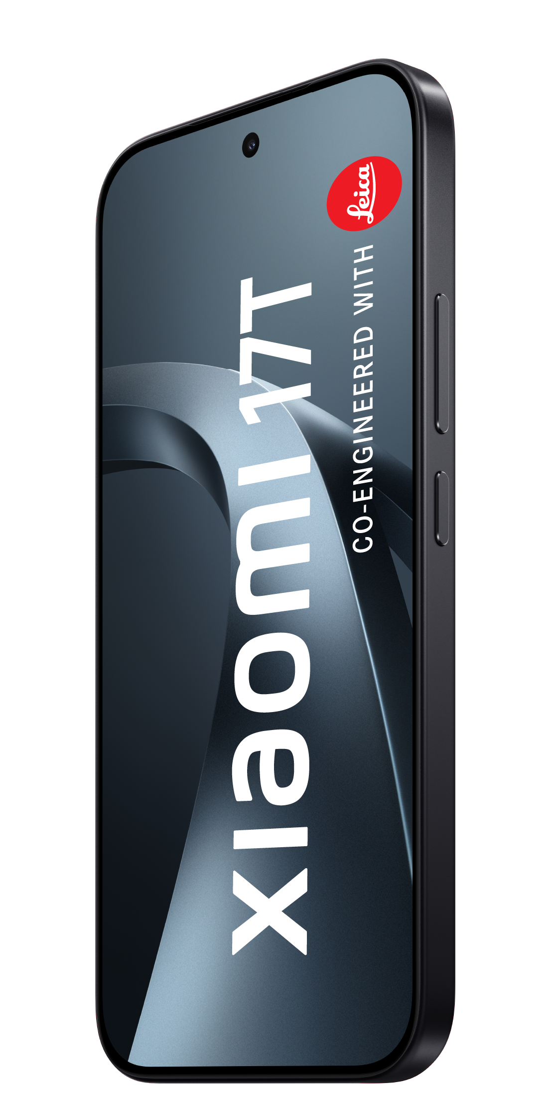 Ein schwarzes Smartphone mit dem Schriftzug "xiaomi 17T" und dem Leica-Logo.