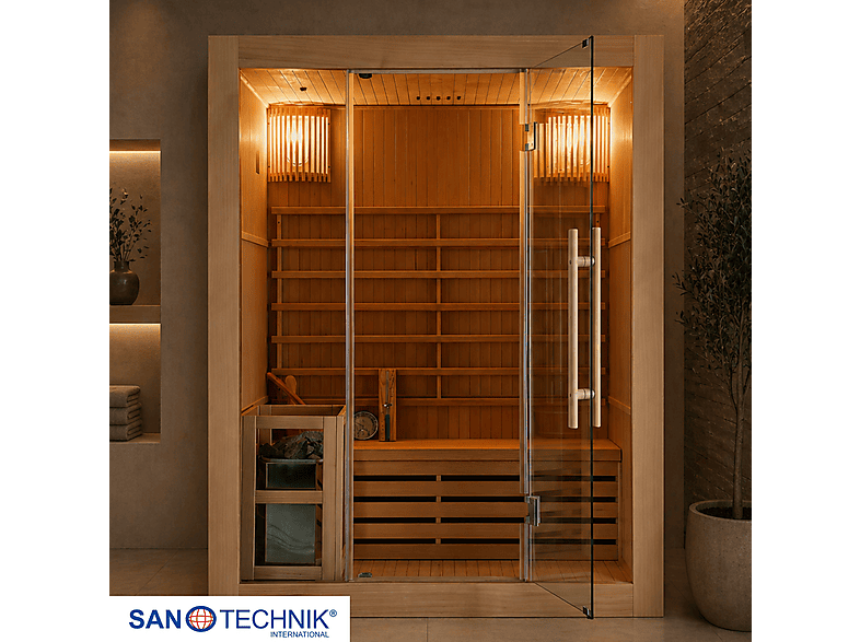 Sanotechnik J60120 Riga Sauna 3 Personen 150x120x190 cm (3,6 kW)