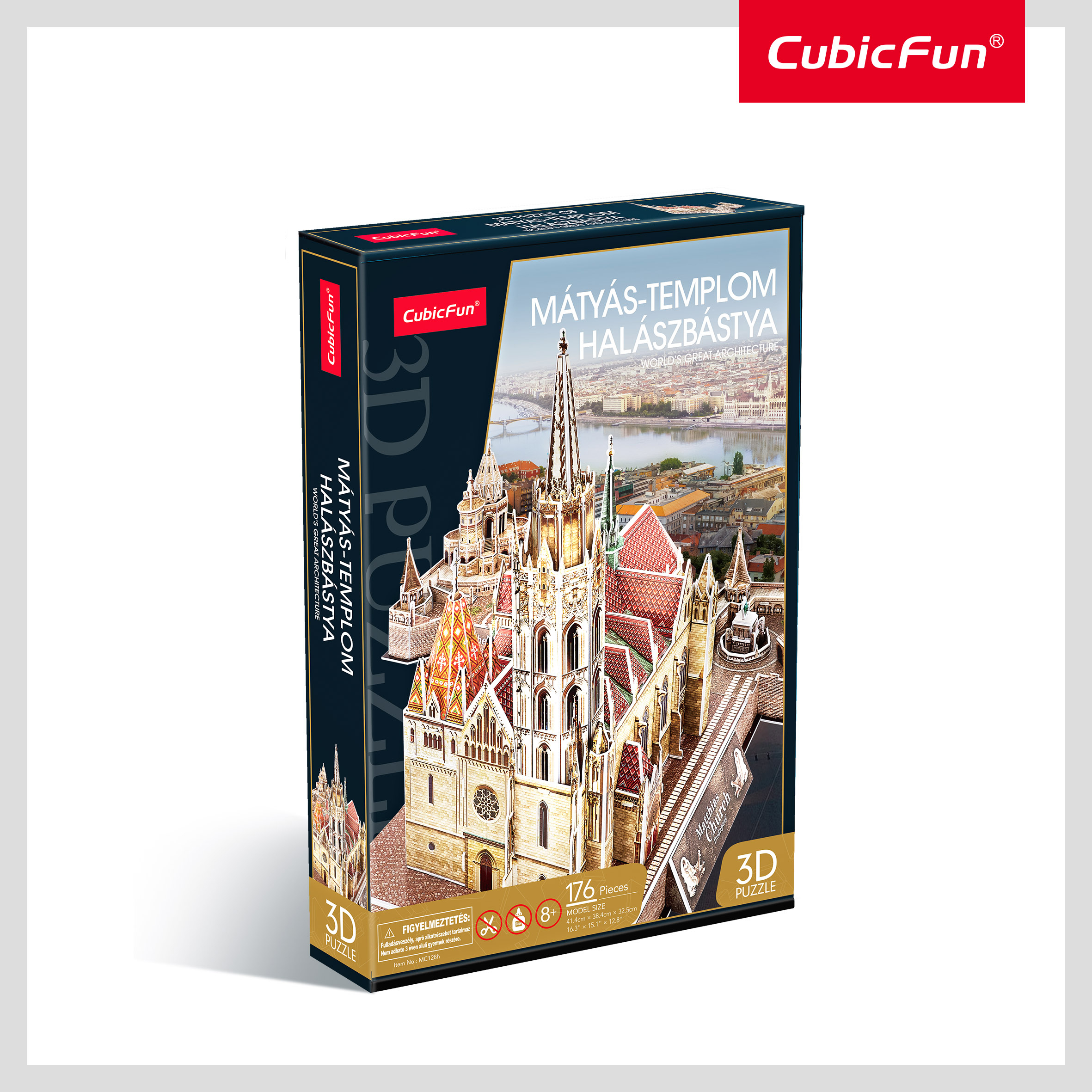 3D puzzle doboz, Mátyás-templommal és Budapest látképével.