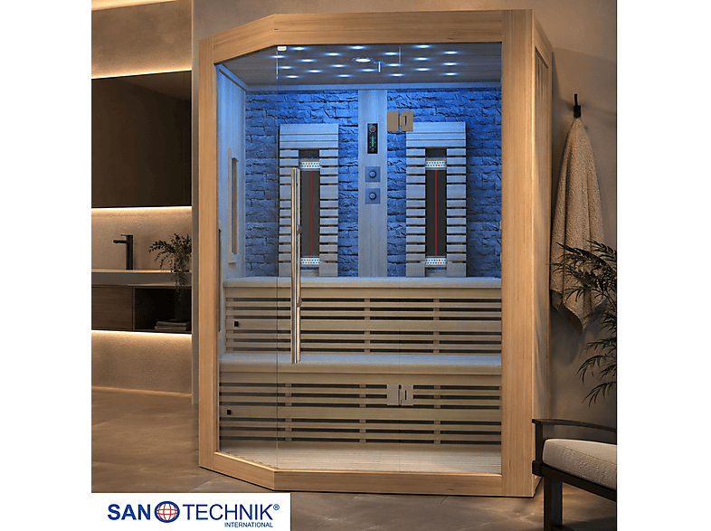 Sanotechnik K50160 Kiruna 3-4 Personen, Infrarotkabine (2400 Watt)