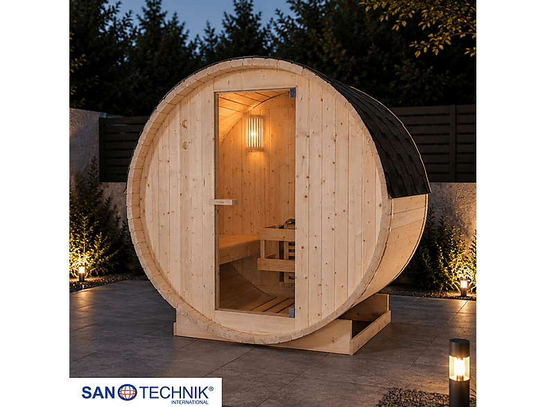 Sanotechnik TROMSÖ M Fasssauna für 2 Personen Fasssauna (3,6 kW)