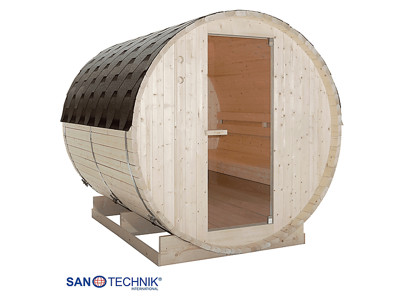 Sanotechnik TROMSÖ XL Fasssauna für 6 Personen Fasssauna (8 kW) — Foto 4 von 5