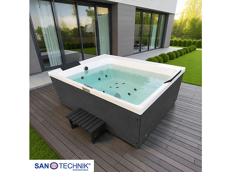 Sanotechnik SPA34 Korfu 190x140x79cm, für 2 Personen, 24 Massagedüsen, Outdoor Whirpool