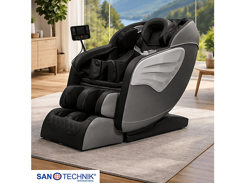 Sanotechnik MA2601 Primora Luxus Massagesessel, Schwarz/Grau