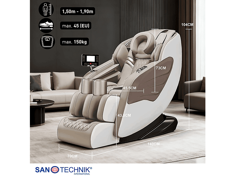 Sanotechnik MA2604 Senora Luxus Massagesessel, Beige — Foto 2 von 5