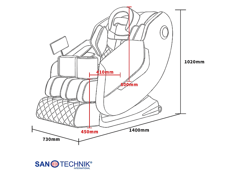 Sanotechnik MA2802 Healora Luxus Massagesessel, Beige — Foto 5 von 5