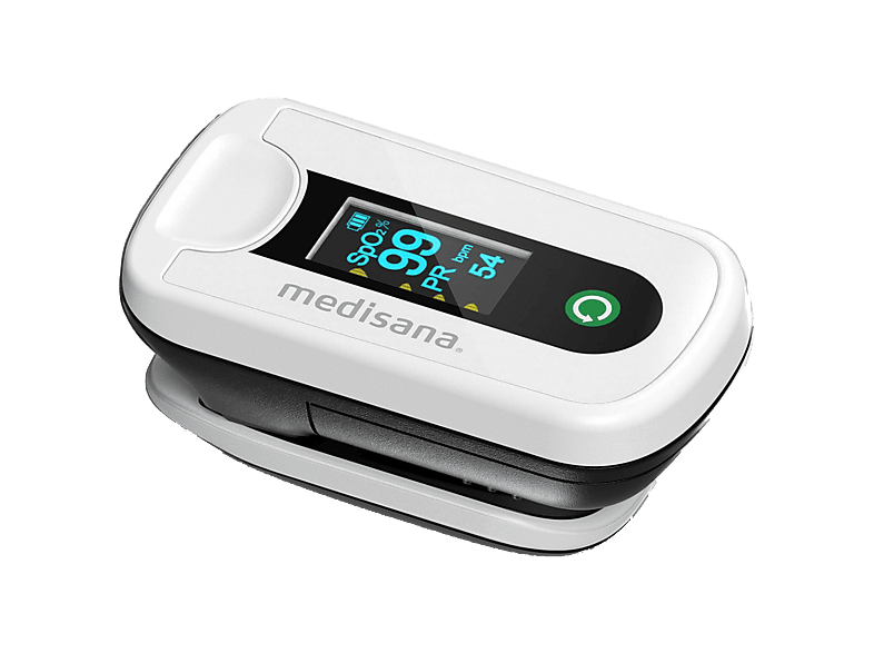 Pulsioxímetro - Medisana PM 180, Medición de la saturación oxígeno en sangre y frecuencia cardíaca el dedo, Blanco