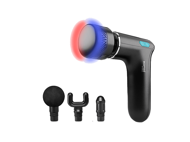 Pistola de masaje - Medisana MG-50E, 10 niveles, Para el Cuerpo, 2200 mAh, 1100-3000 rpm, Tecnología Hot & Cold, Negro