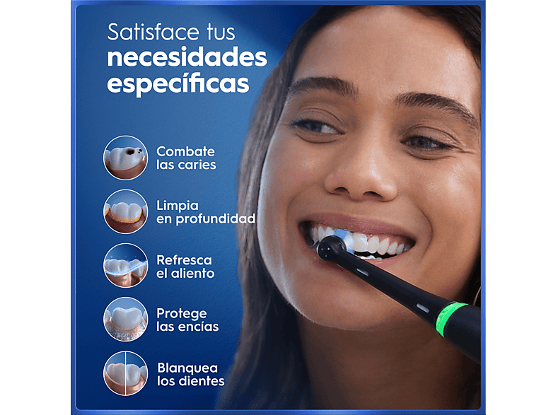 Cepillo eléctrico - Oral-B iO 5S, 1 Cabezal, Estuche De Viaje, Con app, Diseñado Por Braun, Negro