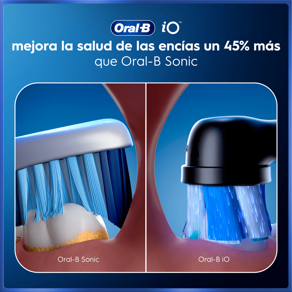 Oral-B iO. Mejora la salud de las encías un 45% más que un Oral-B Sonic. Oral-B Sonic. Oral-B iO